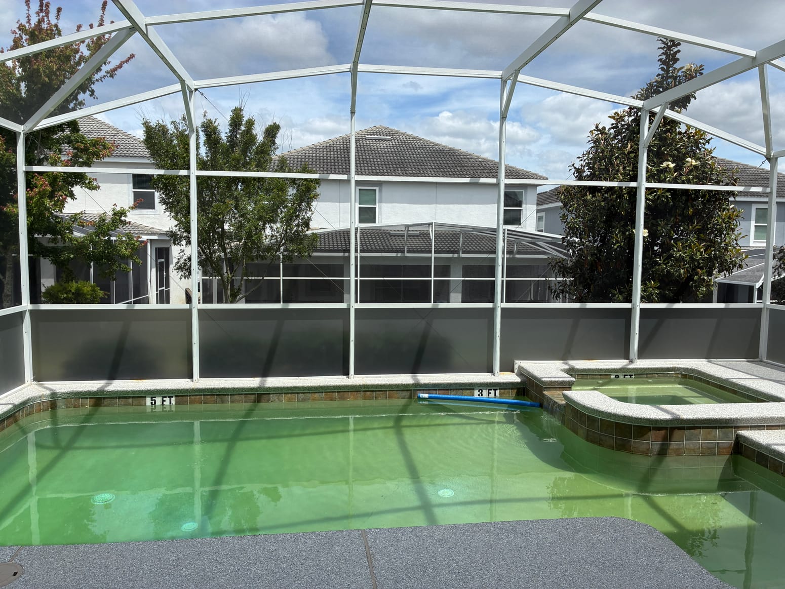 Pool enclosure interior