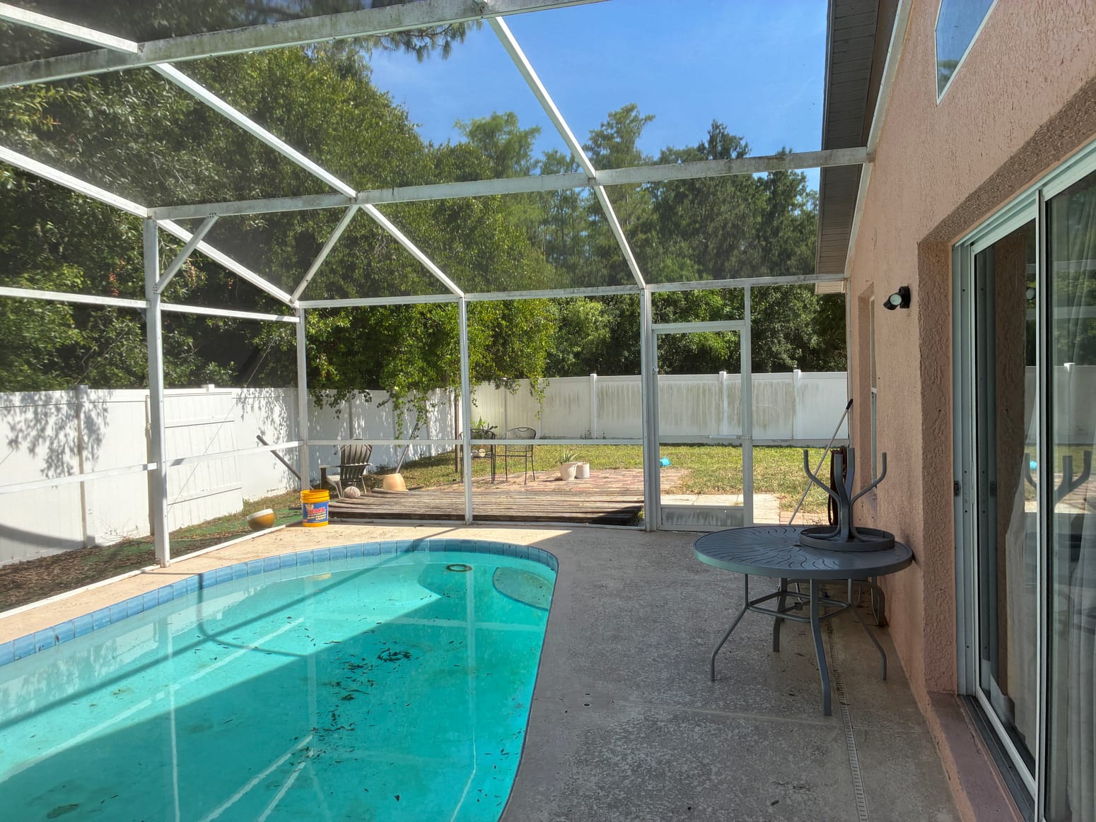 Pool enclosure interior view